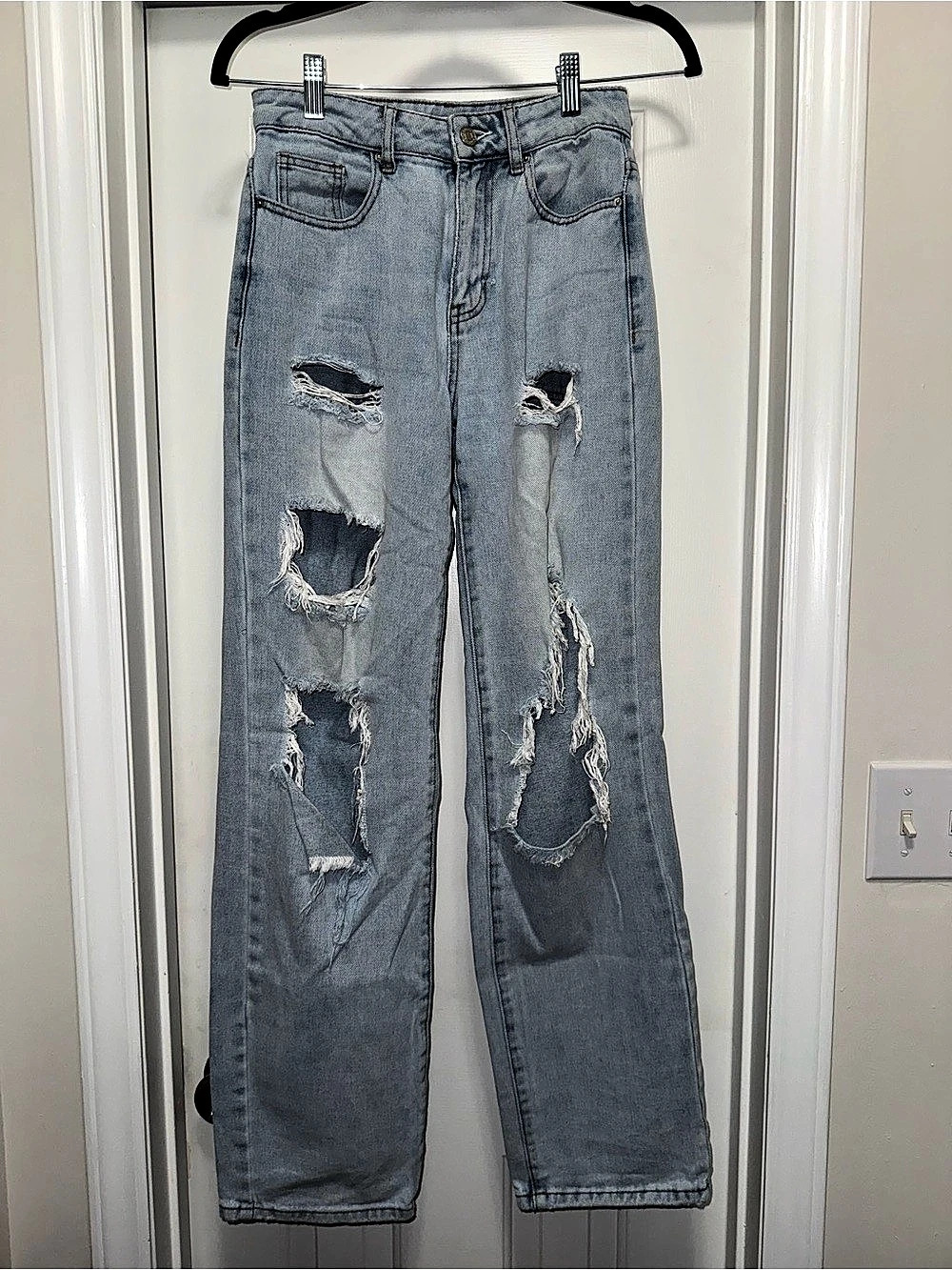 Pacsun Baggy Jean Distressed Wide Leg Jeans Waist 24